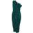 Quiz Women's Scuba One Shoulder Trim Ruched Midi Dress - Green