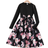 Shein Tween Girl Floral Flared Long-Sleeved Round Neck Dress With Belt, Autumn/Winter New Arrival Holiday Dress