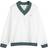 Nike Sportswear Essential Women's Loose UV Woven Long-Sleeve V-Neck Top - Sail/Vintage Green/Vintage Green