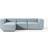 Westwing Collection Bouclé Lena with Footstool Light Blue Soffa 287cm 2st 4-sits