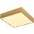 Happy Homewares Modern Square Brushed Gold/Opal Ceiling Flush Light 30cm