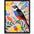 Wee Blue Coo Wildflower Bird Black Framed Art 59.4x82cm