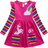 Shein Young Girls' Pink Unicorn Embroidered Dress