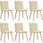 vidaXL 3315574 Cream Køkkenstol 86cm 6stk