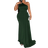 Shein Slayr Plus Size Glamorous & Elegant Asymmetric Neck Fishtail Hem Green Dress, Autumn/Winter