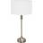 ValueLights Maggie Brushed Silver/White Table Lamp 50cm