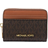 Michael Kors Jet Set Travel Medium Logo Zip Around Card Case - Brown