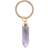 Something Different Semi Precious Crystal Amethyst Keyring - Gold/Purple