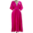 Shein Celure Plus Size V-Neck Bat Wing Pleated Casual Dress, For Everyday Wear Maxi Women Outfit