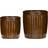 House Doctor Groove Planters Brown Set of 2 Pieces