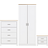 SECONIQUE Portland Trio Bedroom Set White and Oak Effect 3 Items