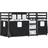 vidaXL with Curtains 90x200 cm Solid Wood Pine Bunk Bed