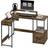 Homcom L Shaped Computer Table Rustic Brown Writing Desk