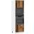 vidaXL Microwave Old Wood 60 x 57 x 207 cm Wall Cabinet