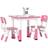 Aiyaplay Height Adjustable Kids Table and Chair Set 3 Pcs