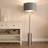 ValueLights Lexy Chrome Dimmable with Grey Velvet Floor Lamp