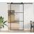vidaXL Med Beslag Svart 102x205 cm ESG-glas Skjutdörr (x)