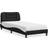 vidaXL Bed With Mattress Black And White 90x190 cm Single Faux Leather