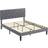 Homcom Double Bed Frame with 5-Level Adjustable Linen Headboard Double 135x200cm