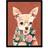 ARTERY8 Chihuahua With Floral Coat Dog Lover Black Framed Art 23.4x32.3cm