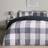 OHS Gingham Check Teddy Duvet Cover Grey (200x135cm)