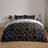 OHS Geometric And Pillowcase Set King Duvet Cover Black