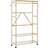 vidaXL Tøjstativ Med Hylder Og Hjul 110x40x180 cm Bambus Bøjler 110x180cm
