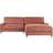Beliani Left-Hand Corner Maloy Red Sofa 3 Seater