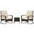 OutSunny Rattan Balcony Furniture with Rocking Bistro Set, 1 Table incl. 2 Chairs