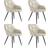 tectake Marilyn Cream/Black Kitchen Chair 82cm 4pcs