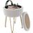 Homcom 5L Velvet Footstool with Lid Foot Stool