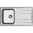 Enza Single Bowl Chrome Stainless Steel Kitchen Sink 860 x 500
