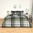 OHS Tartan Check Reversible Print And Pillowcase Bedding Set King - Charcoal/Green Duvet Cover Green, Grey (230x220cm)