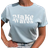 Lovely Text Make Waves T-shirt - Light Blue