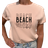 Lovely Text Beach Vibes T-shirt - Misty Pink