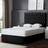 DS Living Small Double Black Upholstered Panel Divan Frame Bed