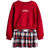 H&M Girl's Sweatshirt & Skirt Set 2pcs - Red/Checked