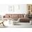 Beliani Minimalistic Left Corner Corduroy 4 Seater Light Brown Sofa 3 Seater