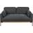 Beliani Skaven Black Sofa 154cm 2 Seater