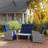 OutSunny 4 Piece Rattan Garden Furniture with Sofa Glass Table Blue Outdoor Lounge Set