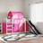 vidaXL Without Mattress With Slide And Curtains 80x200 cm Pink Bunk Bed