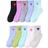 Shein 5 /10/20 Pairs/Pack White Couple Cartoon Expression Design Simple & Breathable Children's Mid-Calf Socks Valentine's Day Back To School Season
