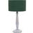 ValueLights Victoria Green Fabric Drum Shade Grey Wood Traditional Stem LED 45.5 x 25.5 x 25.5 cm Table Lamp
