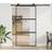 vidaXL Med Hardwaresæt 102,5x205 cm Hærdet Glas Sort Skydedør Klart glas (x)