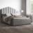 Flair Silver Velvet Poseidon Shell Ottoman Double Frame Bed