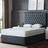 DS Living Super King Steel Upholstered Panel Divan with 4 Drawer - Grey Frame Bed