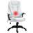 Vinsetto 6-Point Massage And Back Heated Cream White Office Chair 116cm