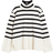 H&M Mock Turtleneck Sweater - Cream/Striped
