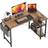 CubiCubi Small L Shaped Rustic Brown Writing Desk 100x70cm