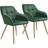 tectake Marilyn Quilted Velvet Look Set of 2 Kitchen Chair